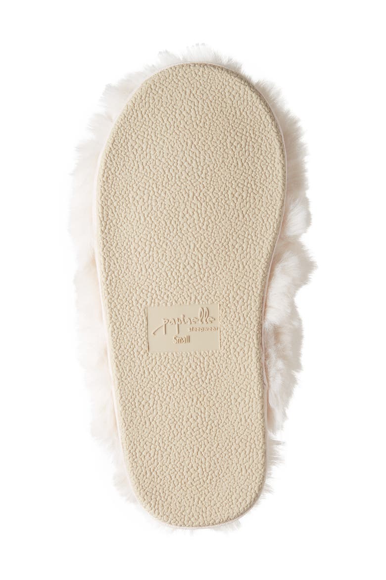 Sheepy Crossover Faux Fur Slide Slipper, Alternate, color, NATURAL