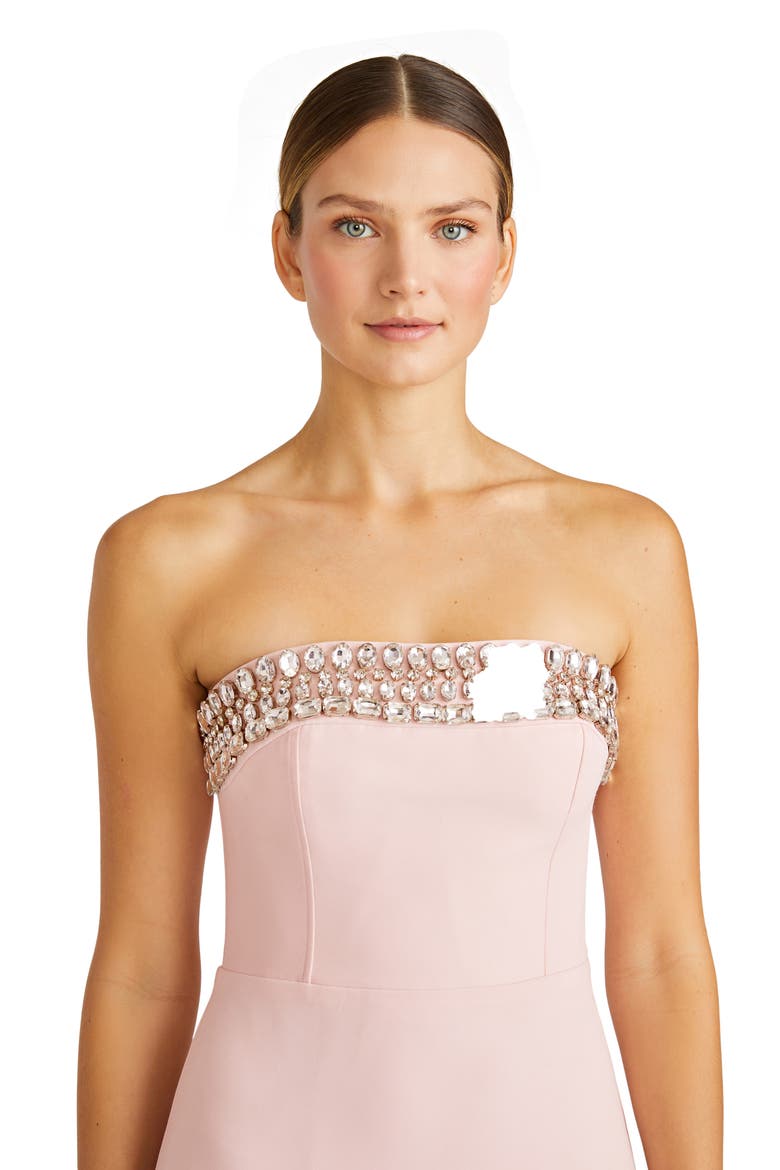 Milana Strapless Midi Cocktail Dress, Alternate, color, PEARL PINK