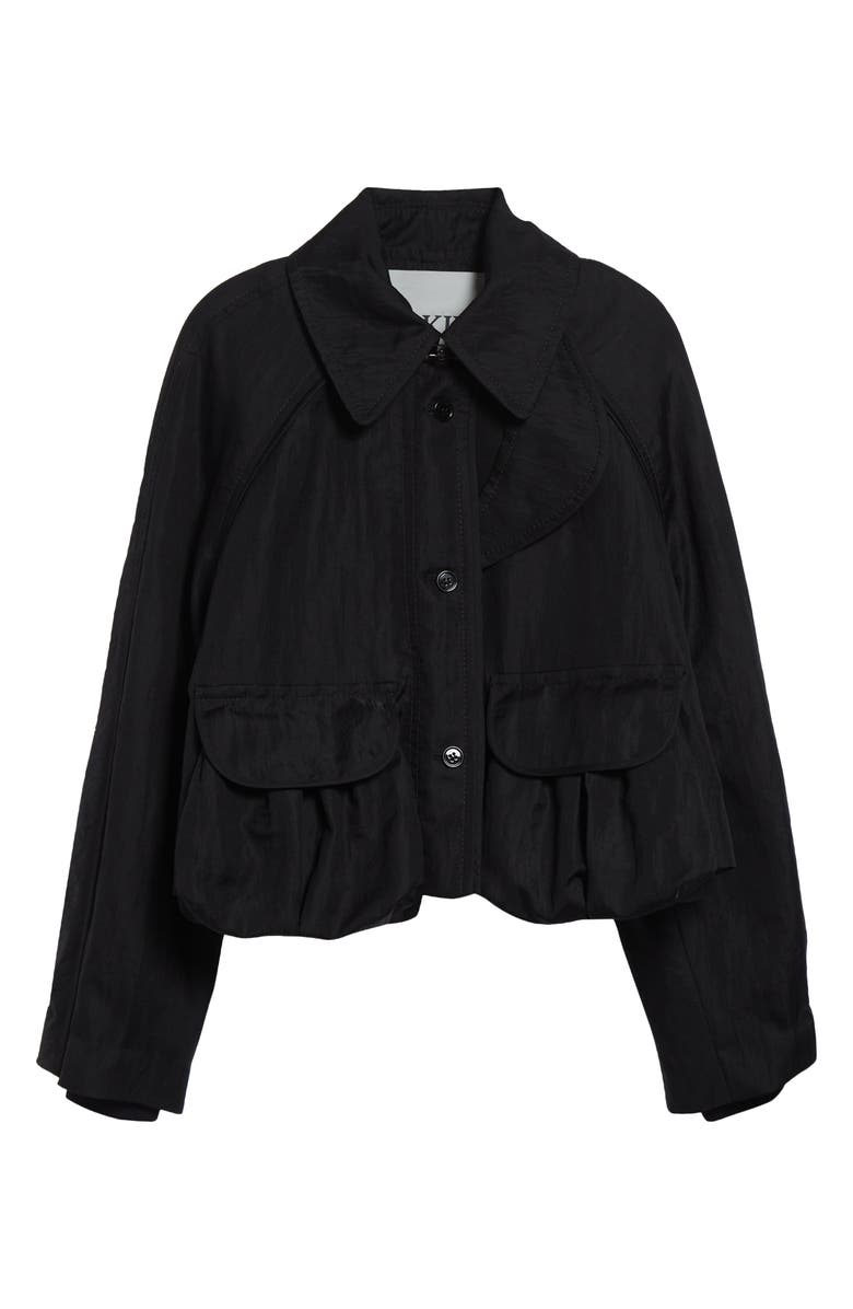 NACKIYÈ Precious Cargo Virgin Wool Blend Crop Jacket, Alternate, color, Noir