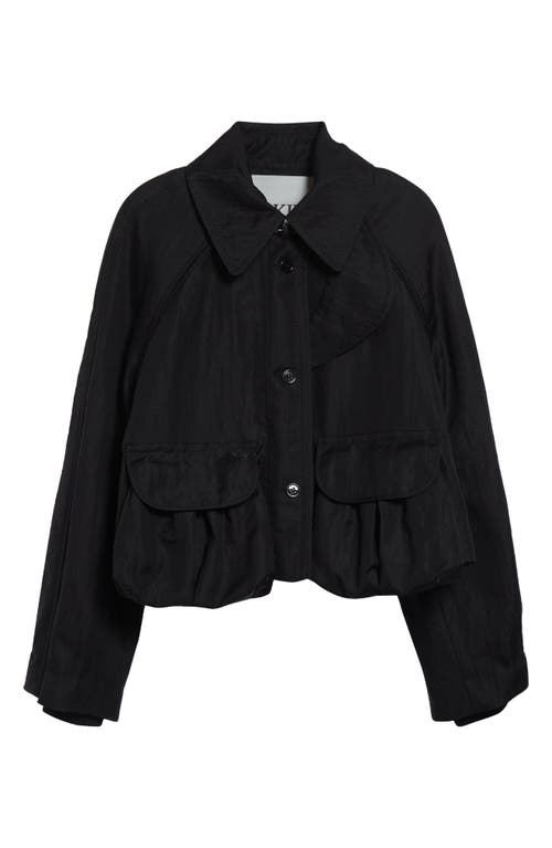 Nackiyé Nackiyè Precious Cargo Virgin Wool Blend Crop Jacket In Black