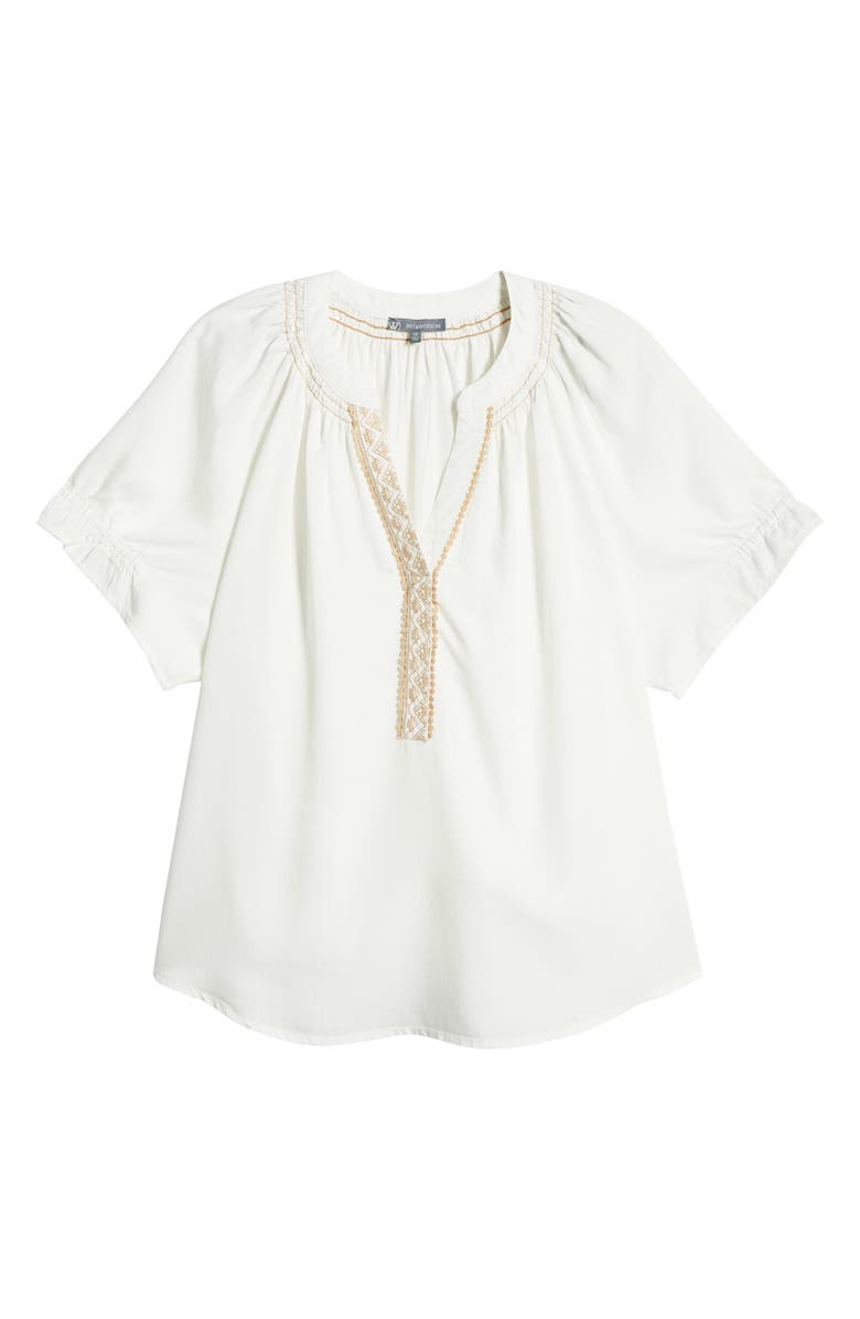 Wit & Wisdom Embroidered Peasant Top, Alternate, color, 