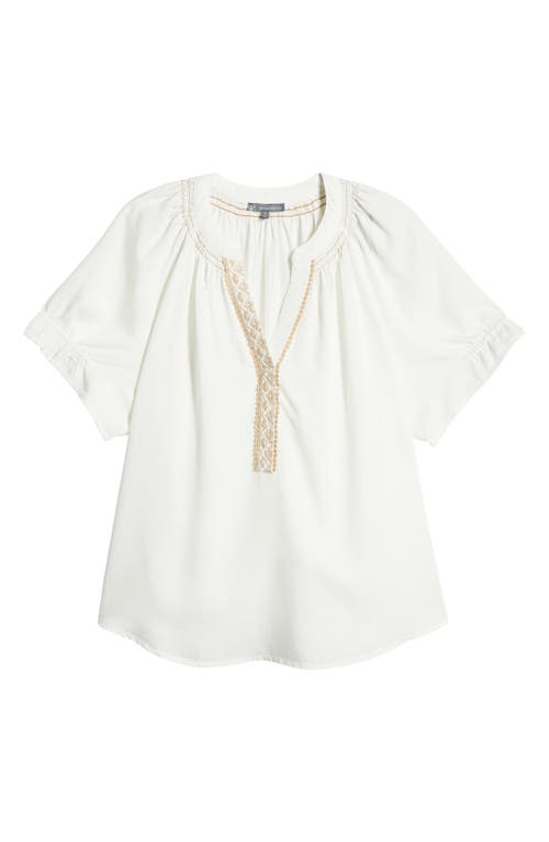 Wit & Wisdom Embroidered Peasant Top In White