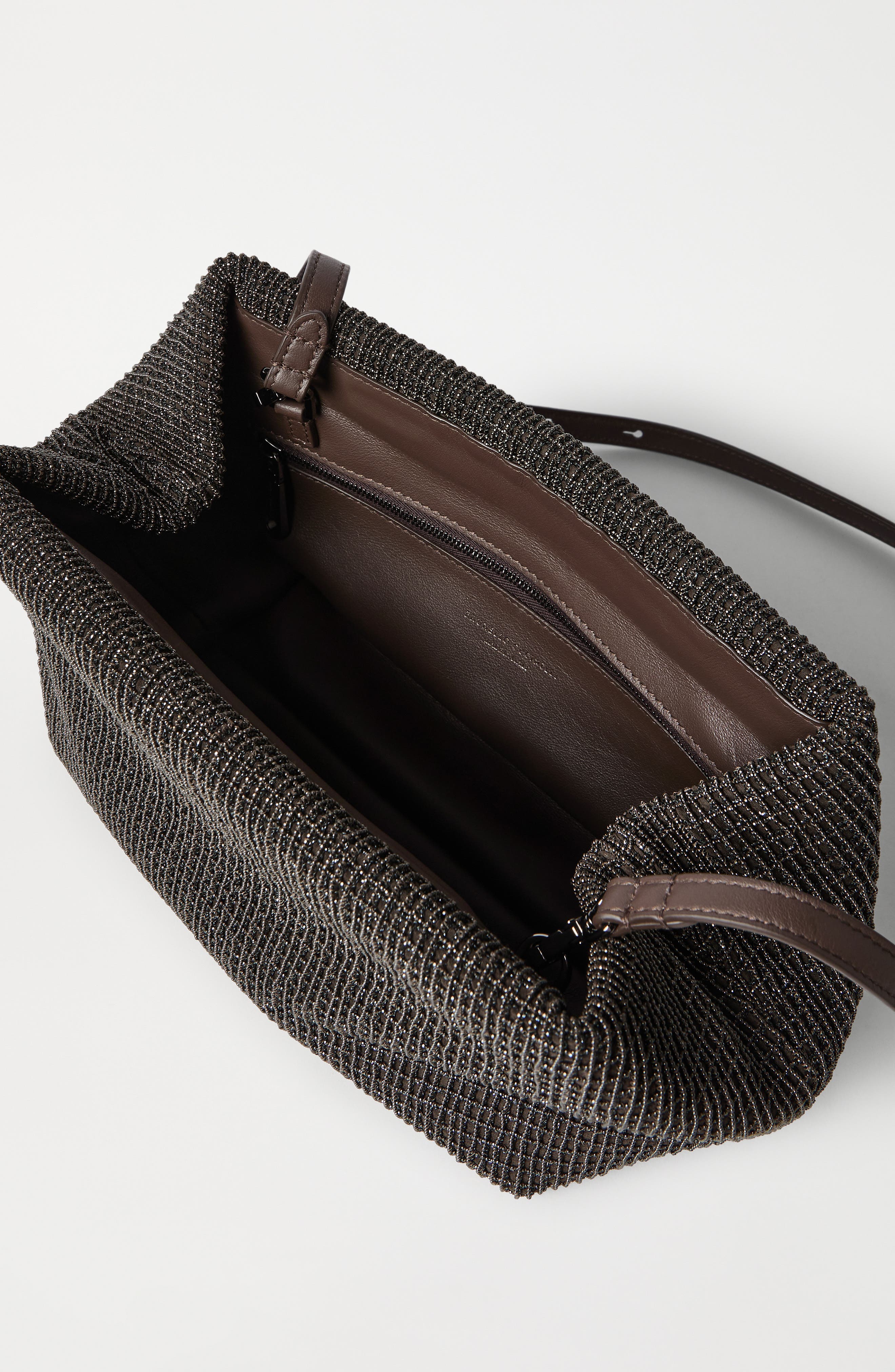 Brunello Cucinelli Precious pouch bag, Alternate, color, Black