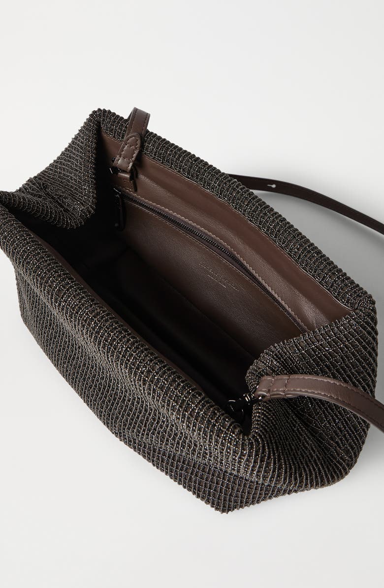 Brunello Cucinelli Precious pouch bag, Alternate, color, Black