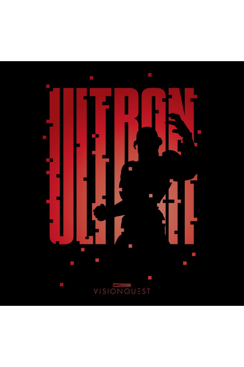 Junior's Ultron Silhouette Short Sleeve T-Shirt, Alternate, color, Black