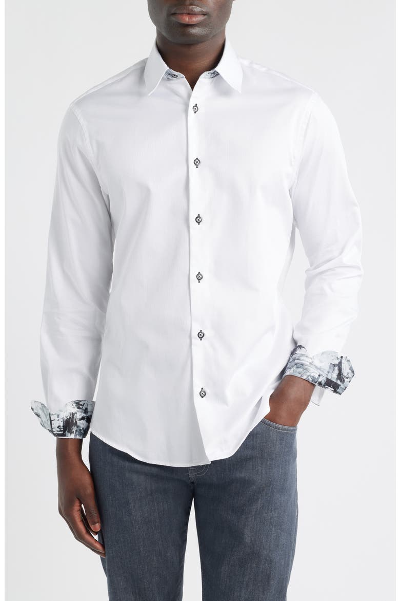 Sinai Collection Luxe Cotton Dress Shirt, Main, color, WHITE