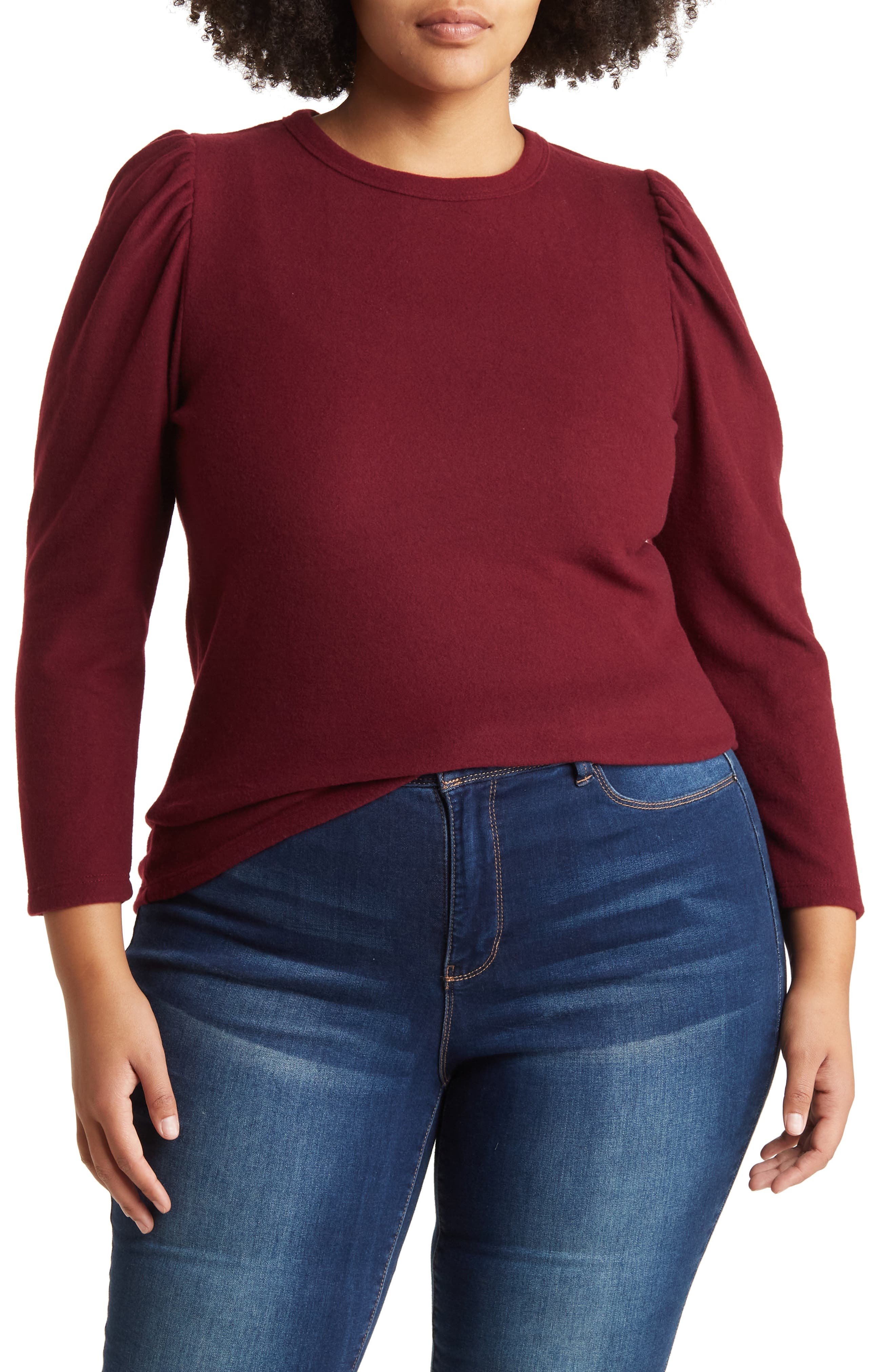 Long Sleeve Puff Shoulder Top - image 3