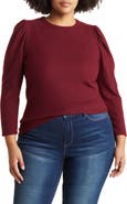 Renee C Long Sleeve Puff Shoulder Top