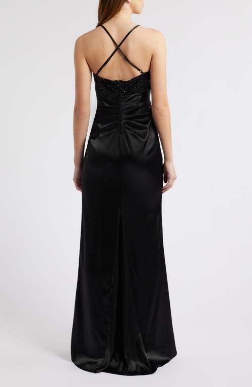 City Studio Bead & Sequin Bust Dress In Black