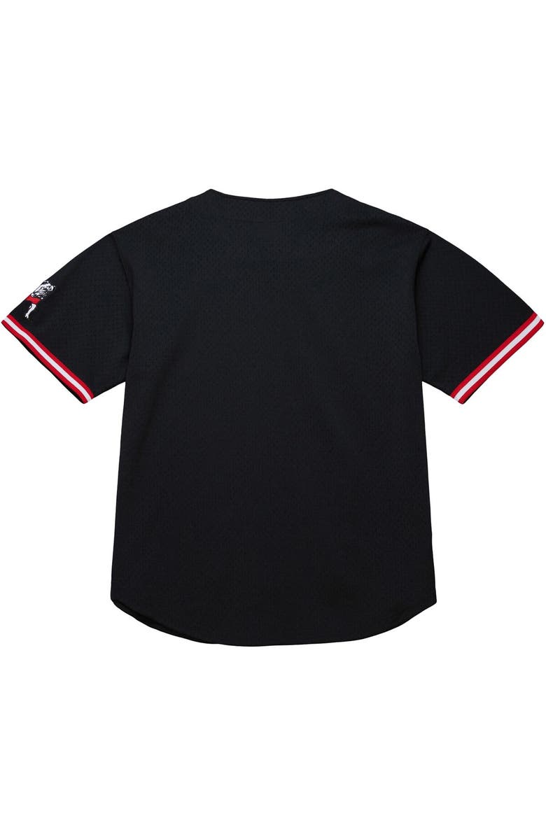 Mitchell & Ness Men's Mitchell & Ness Black Georgia Bulldogs On The Clock Full-Button Fashion Jersey, Alternate, color, 
