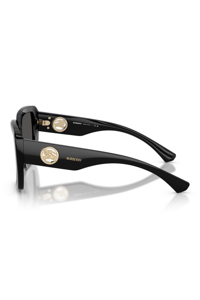 54mm Square Sunglasses, Alternate, color, BLACK / DARK GREY