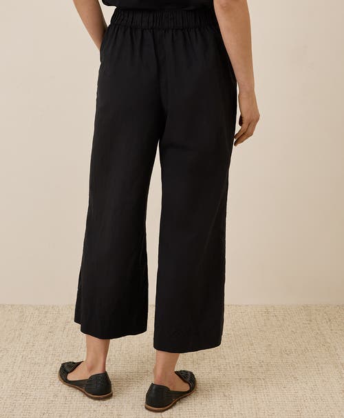 Pact Canopy Linen Pleated Trouser Made With Organic Cotton In Black