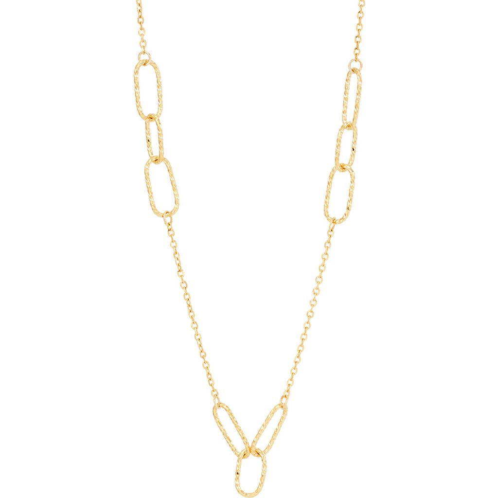 Frankie & Zoe Paper Clip Station Chain Necklace In Gold