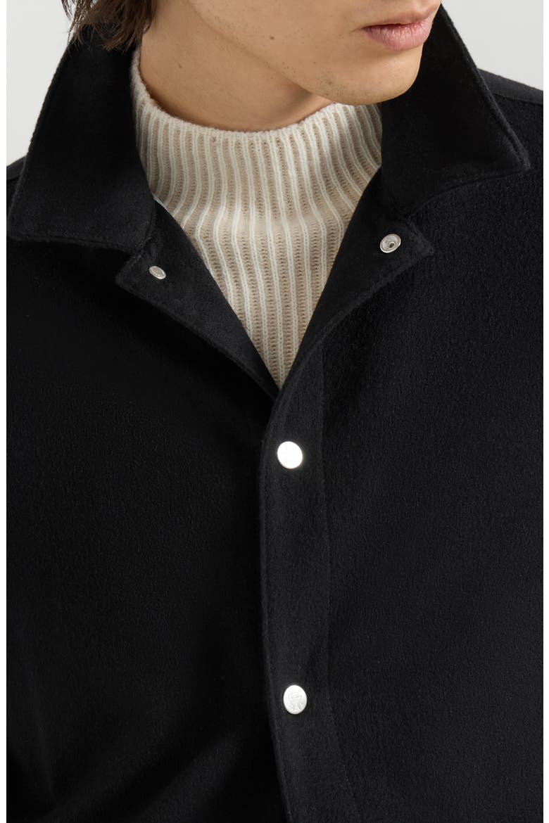 Lightweight cashmere flannel outerwear jacket, Alternate, color, Black