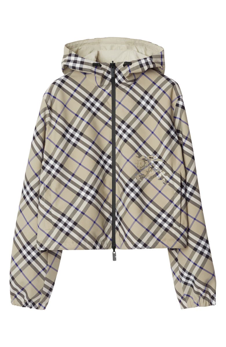 Burberry Reversible Check Hooded Jacket, Alternate, color,