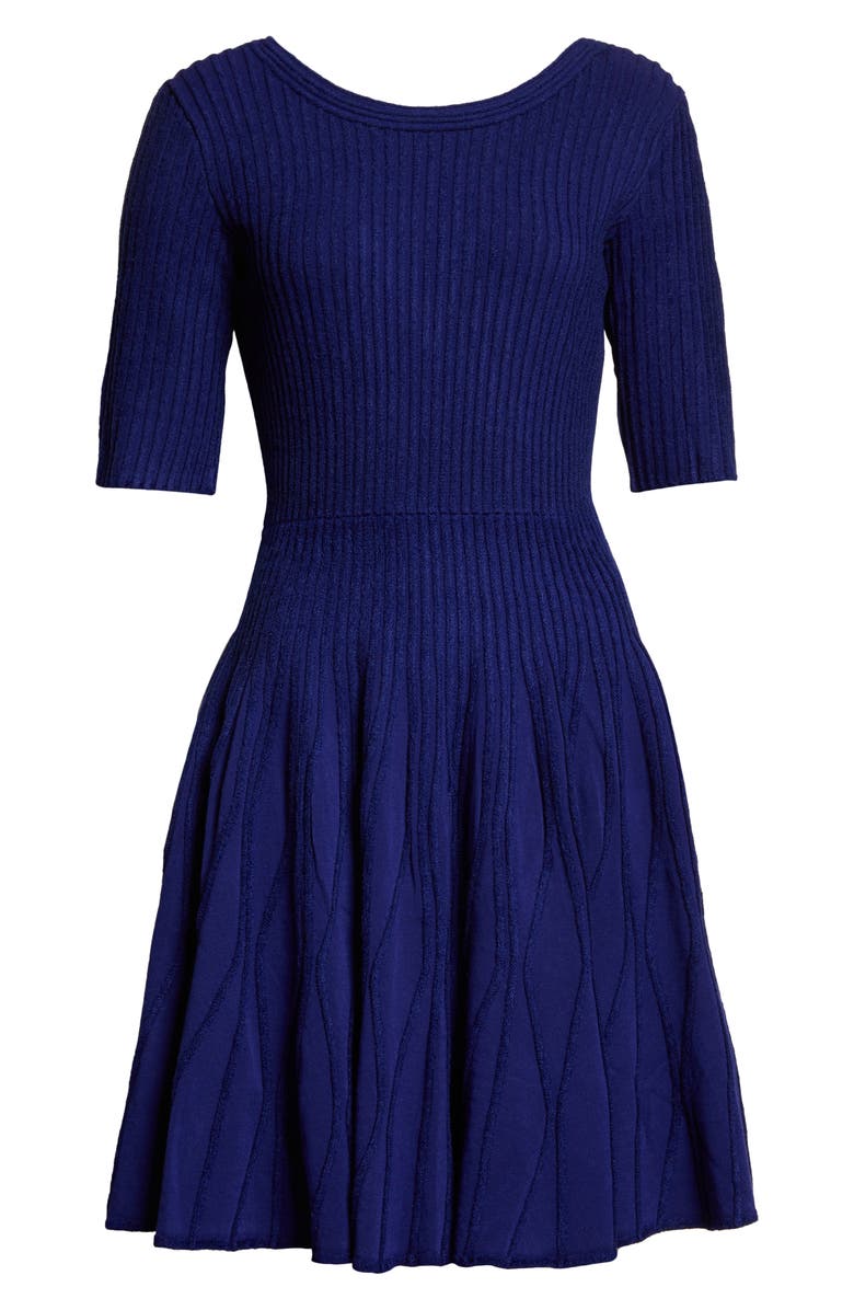 Emporio Armani Ottoman Fit & Flare Sweater Dress, Alternate, color, 