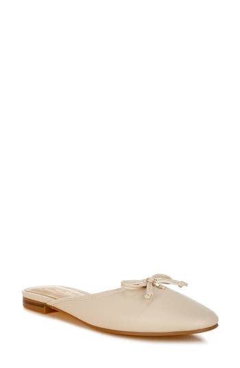 London Rag Eras Bow Slip-on Flat Mules In Animal Print