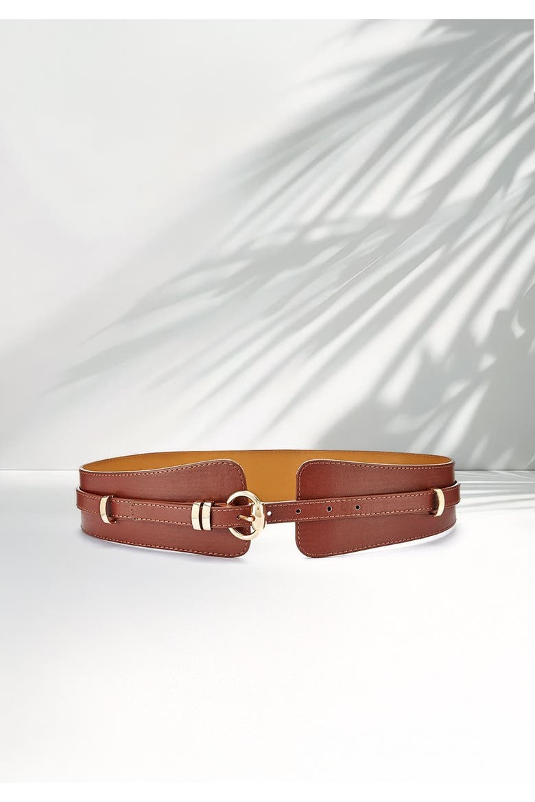 2-In-1 Faux Leather Waist Belt, Alternate, color, Brown