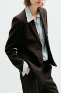MANGO Straight Fit Pinstripe Suit Blazer