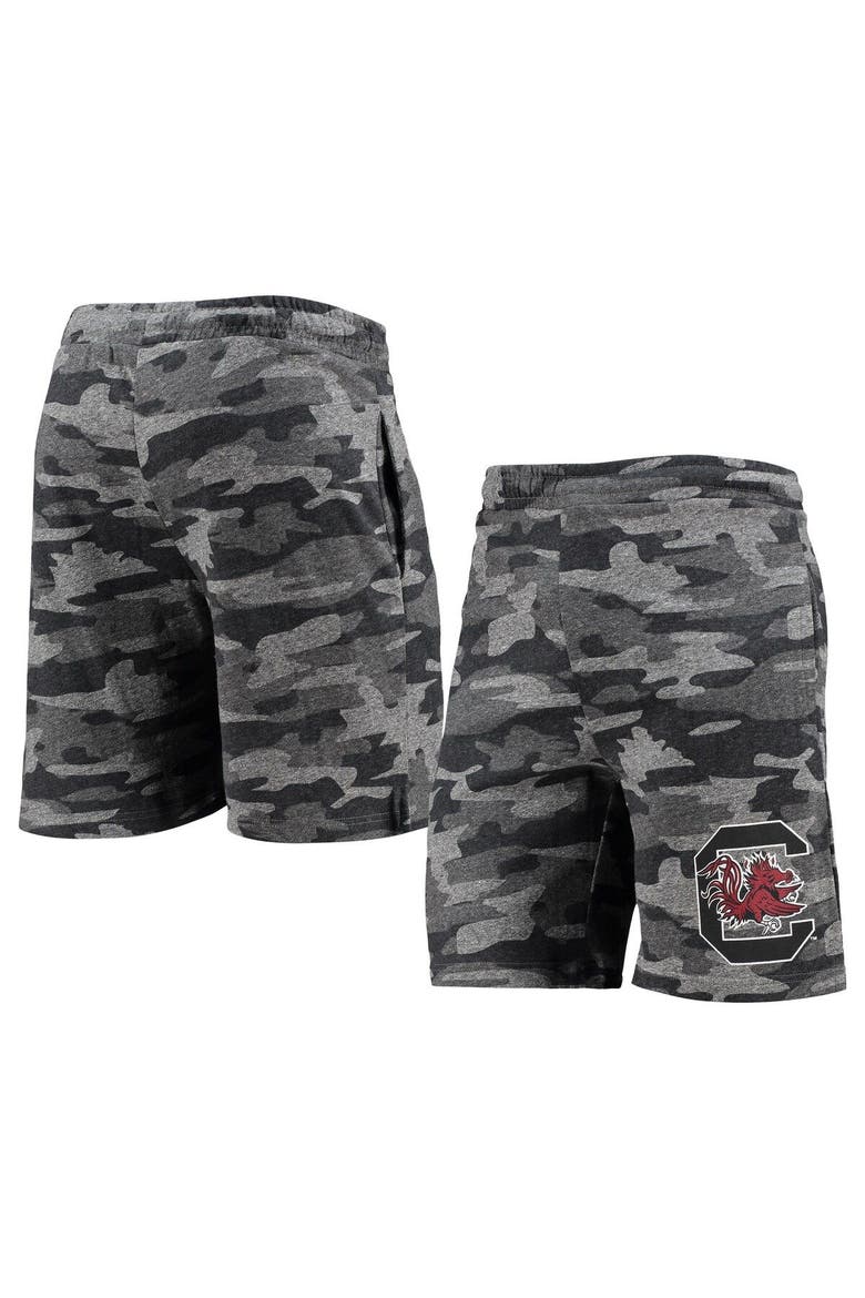 Men's Concepts Sport Charcoal/Gray South Carolina Gamecocks Camo Backup Terry Jam Lounge Shorts, Main, color, Charcoal
