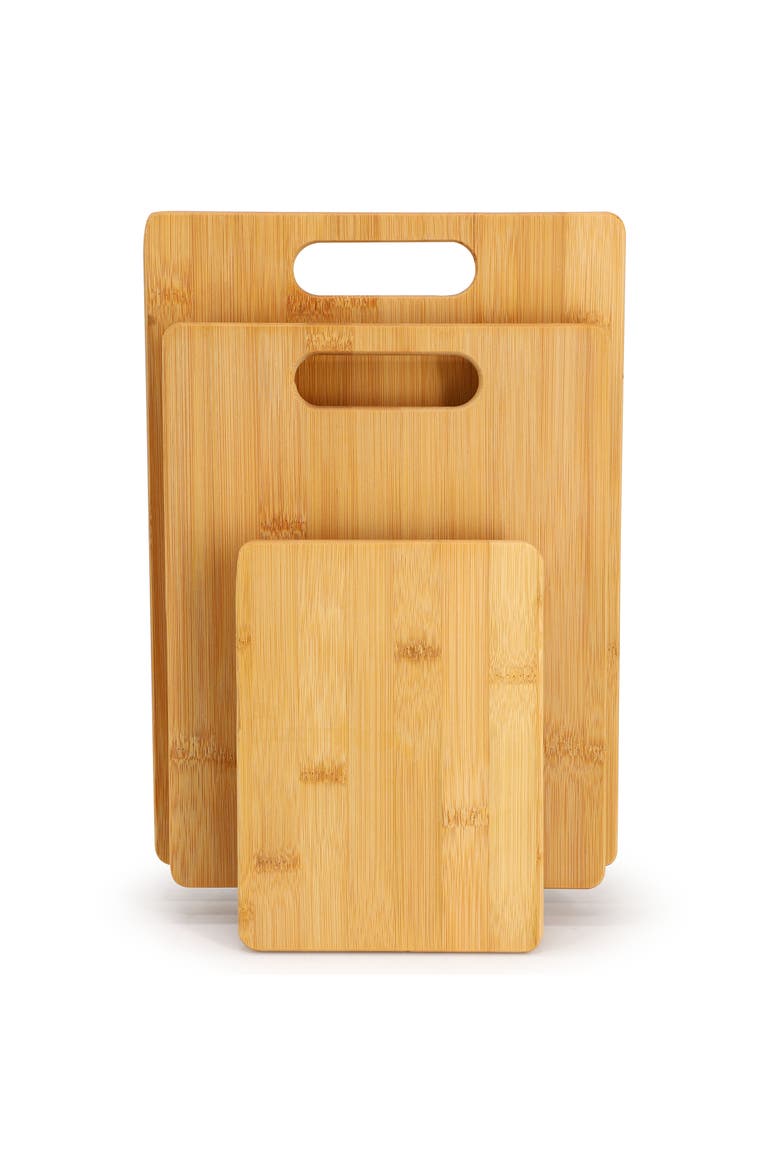 3 Piece 8 Inch, 11 Inch, and 13 Inch Wood Cutting Boards, Alternate, color, Bamboo