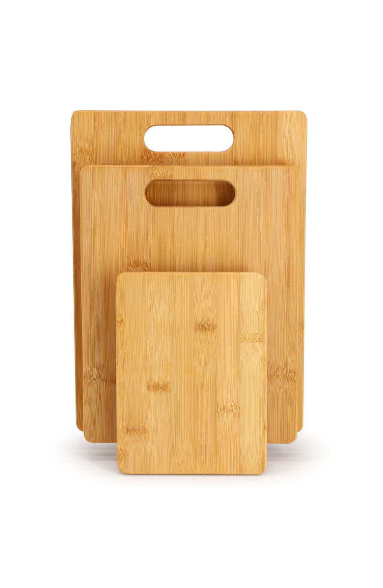 Megachef 3 Piece 8 Inch, 11 Inch, and 13 Inch Wood Cutting Board Set, Alternate, color, Bamboo