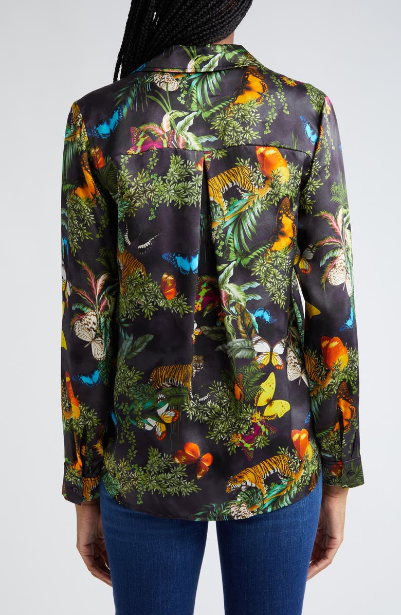 L'AGENCE Tyler Print Silk Shirt, Alternate, color, 