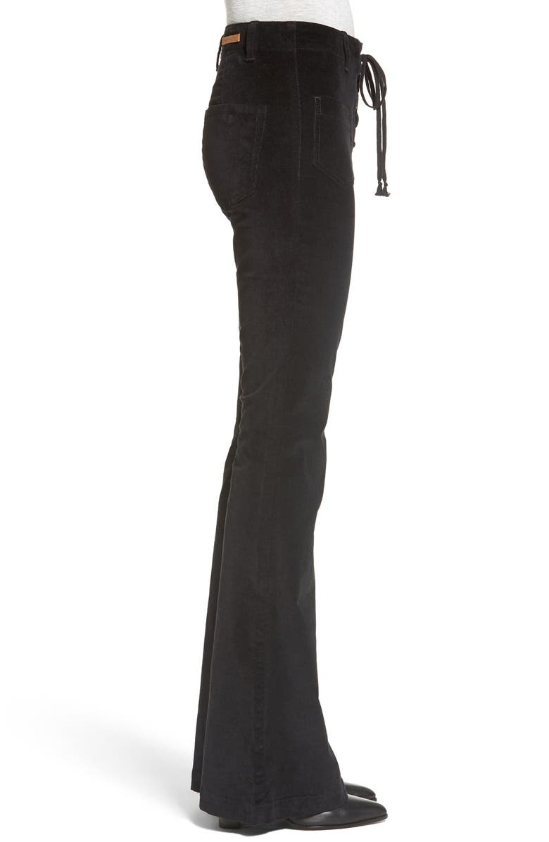 Sun & Shadow Lace-Up Flare Corduroy Pants, Alternate, color, 