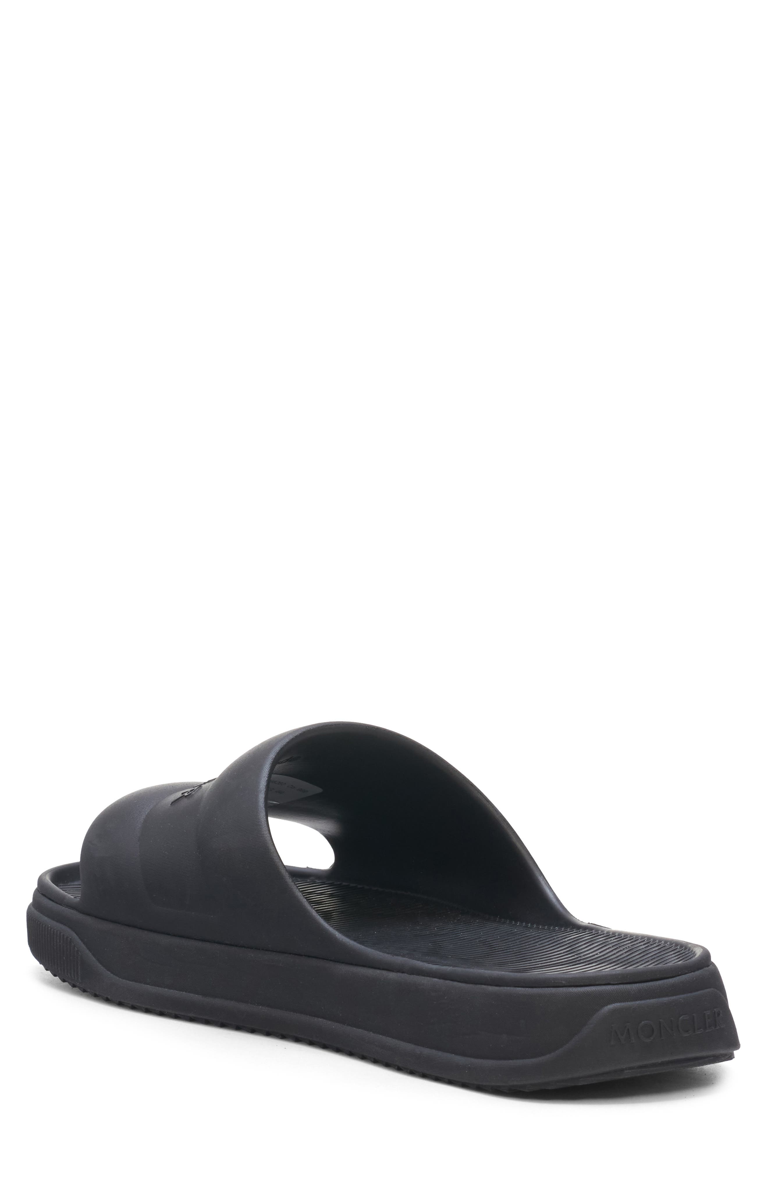 Moncler Logo Slide Sandal, Alternate, color, Black