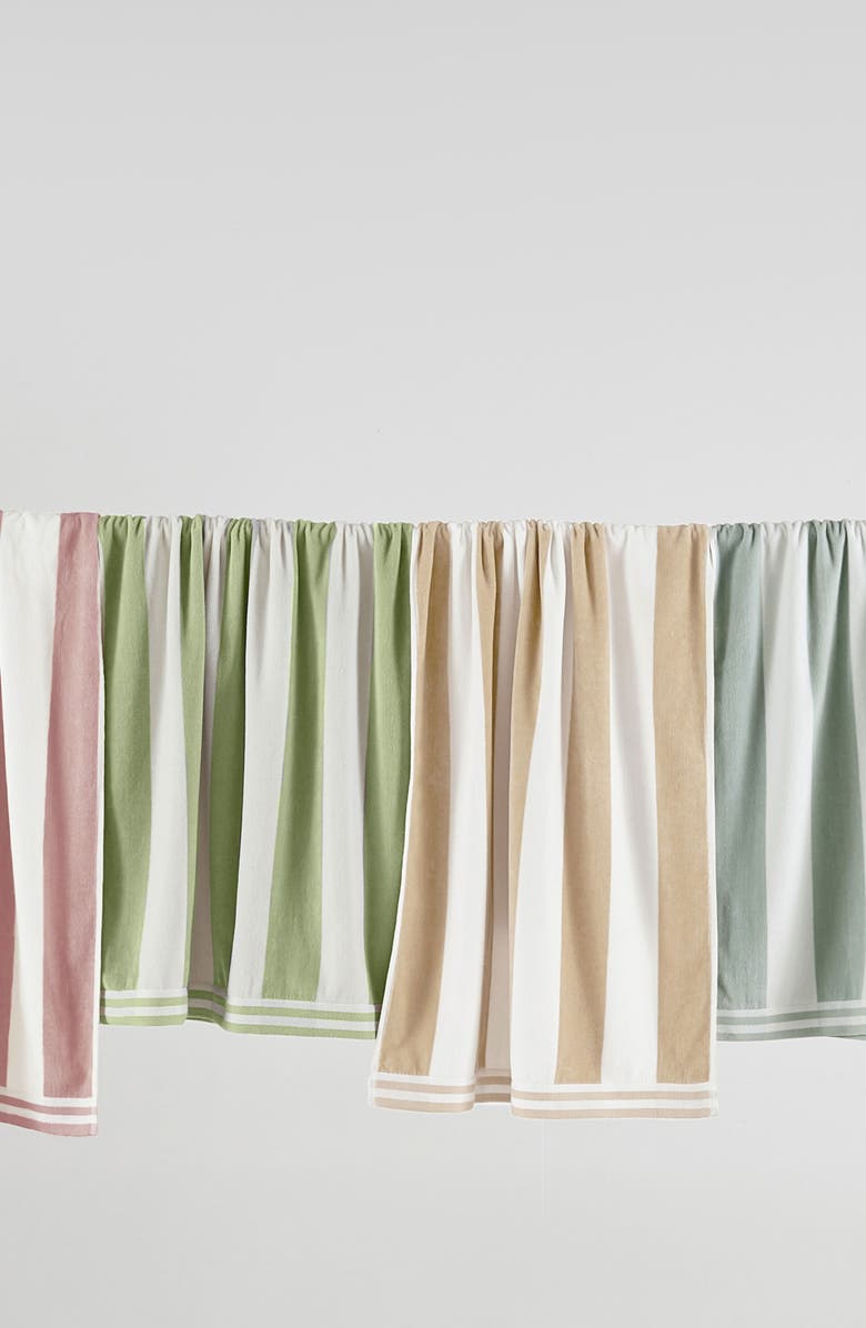 Woven & Weft 4-Pack Stripe Beach Towels, Alternate, color, Dusty Rose / White