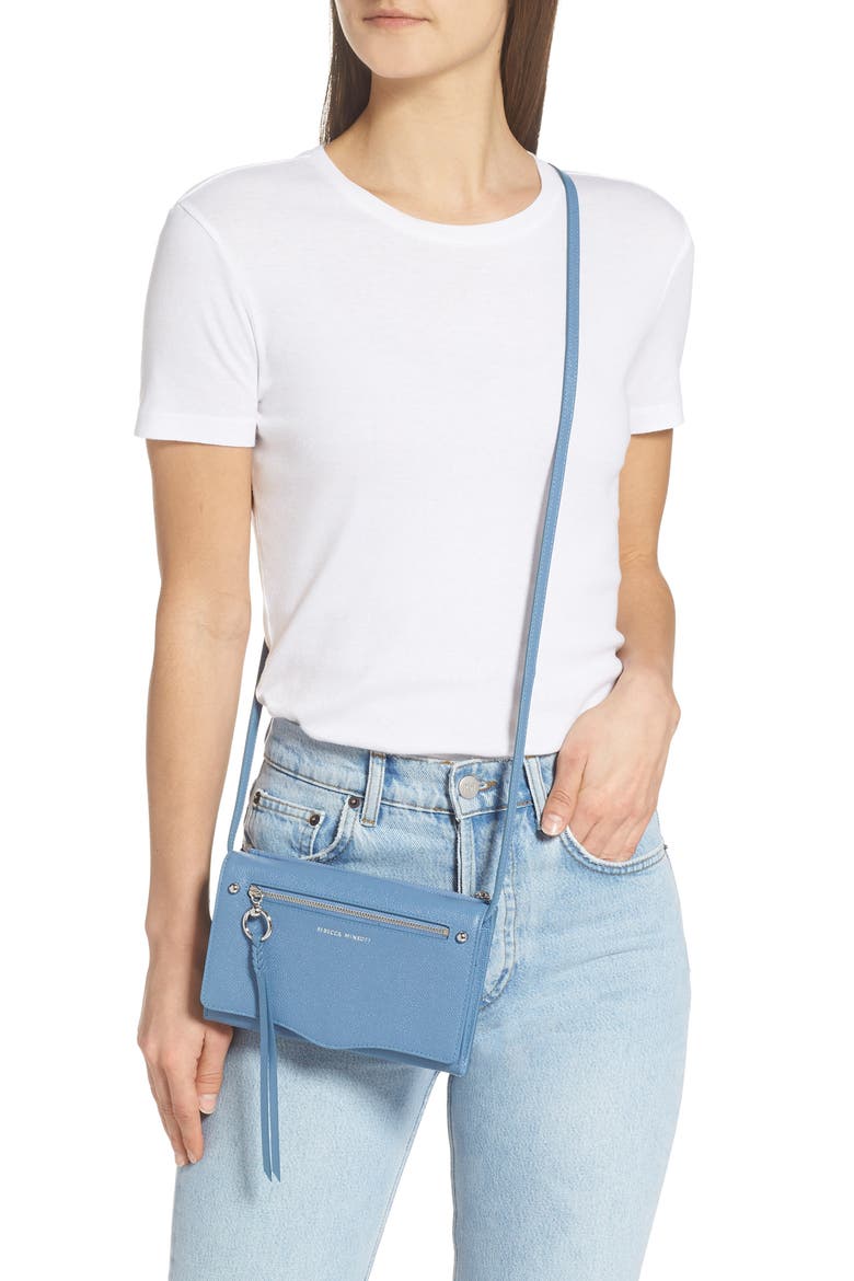 Gabby Leather Wallet on a Chain, Alternate, color, CEMENT BLUE