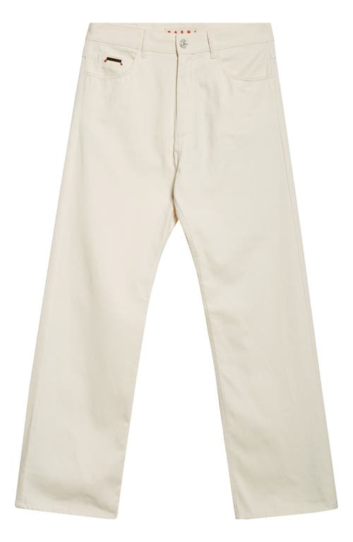 Marni Trunkaroo Plaque Wide Leg Jeans In 00w08 Bone