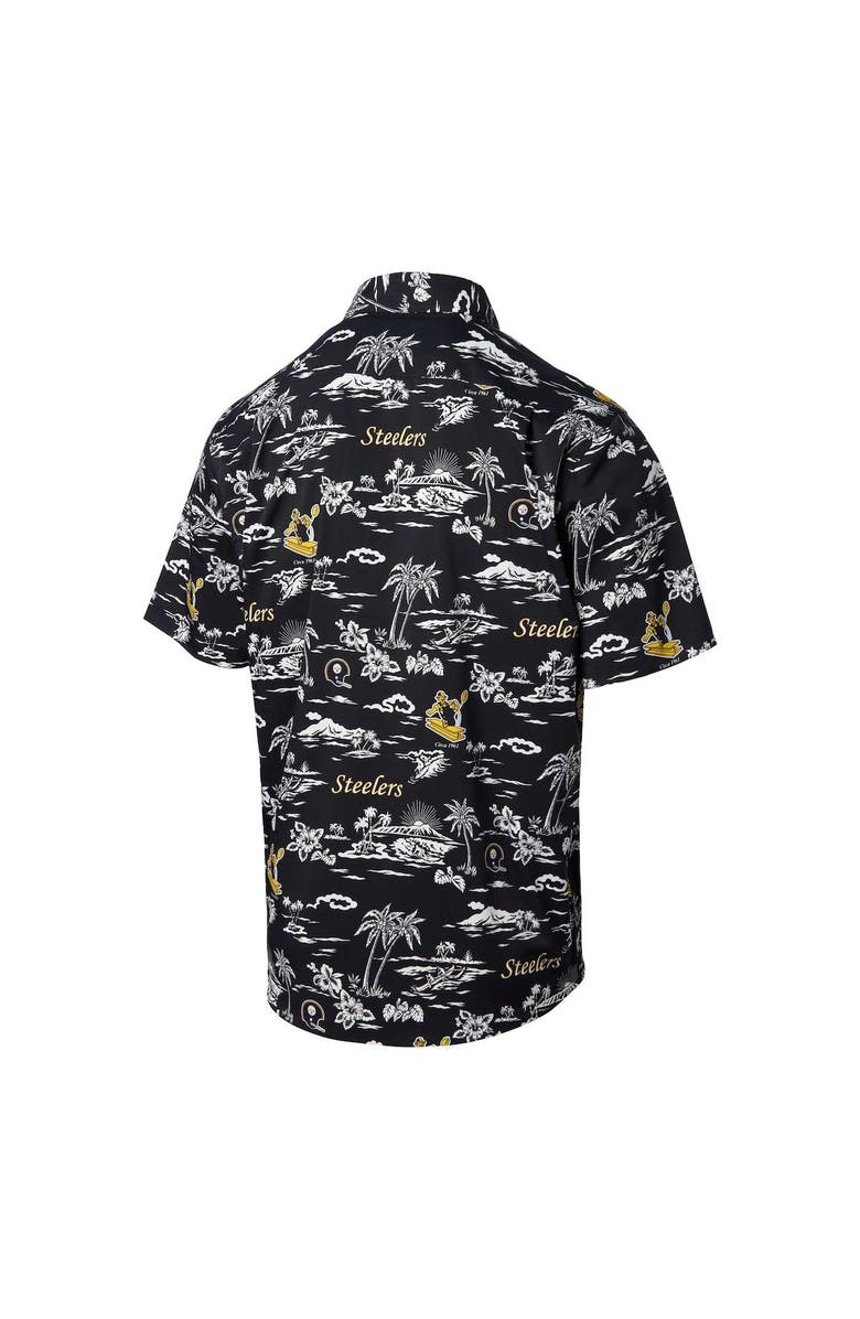 Reyn Spooner Men's Reyn Spooner Black Pittsburgh Steelers Throwback Kekai Print Button-Up Shirt, Alternate, color, Black
