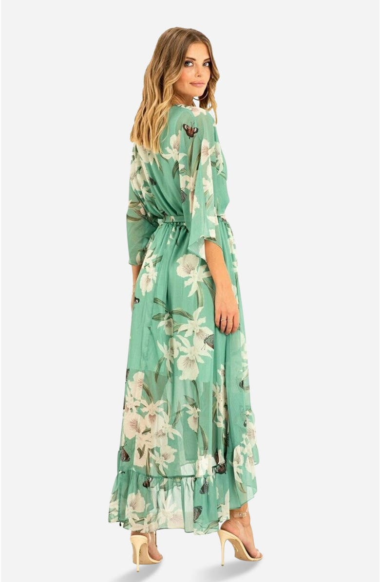 Yumi Dip Hem Kimono Sleeve Dress, Alternate, color, Mint