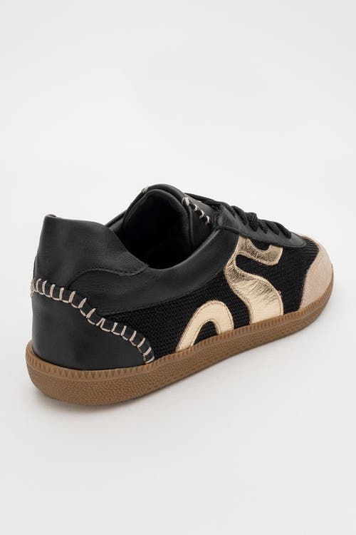 Forever & Always Shoes Perry Leather Sneakers In Black Leather