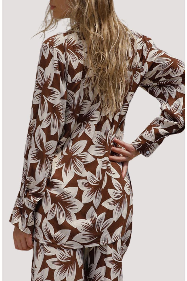 Aya Button-Up Cover-Up Shirt, Alternate, color, COCOA BLOOM
