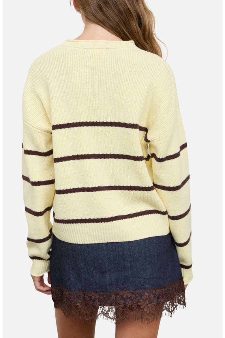Stripe Long Sleeve Sweater, Alternate, color, BUTTER YELLOW