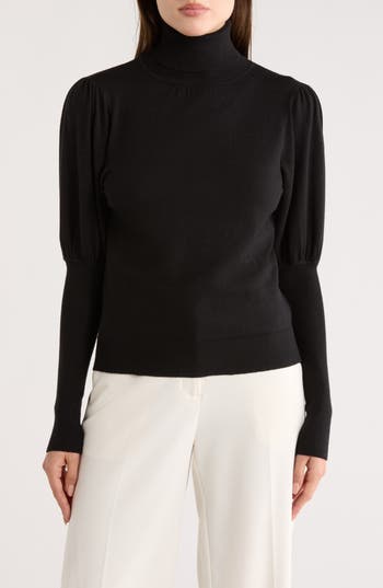 Max Studio Juliet Sleeve Turtleneck Sweater In Black