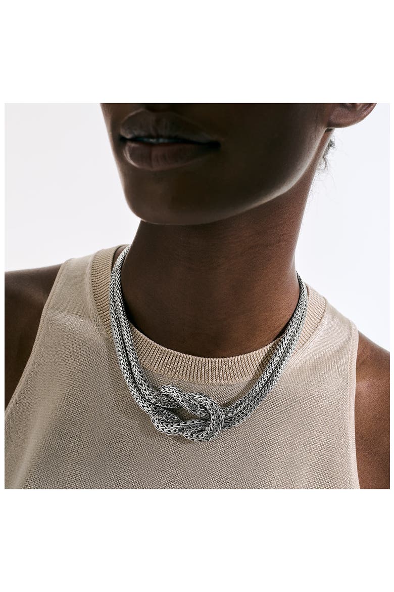 Love Knot Necklace, Alternate, color, SILVER