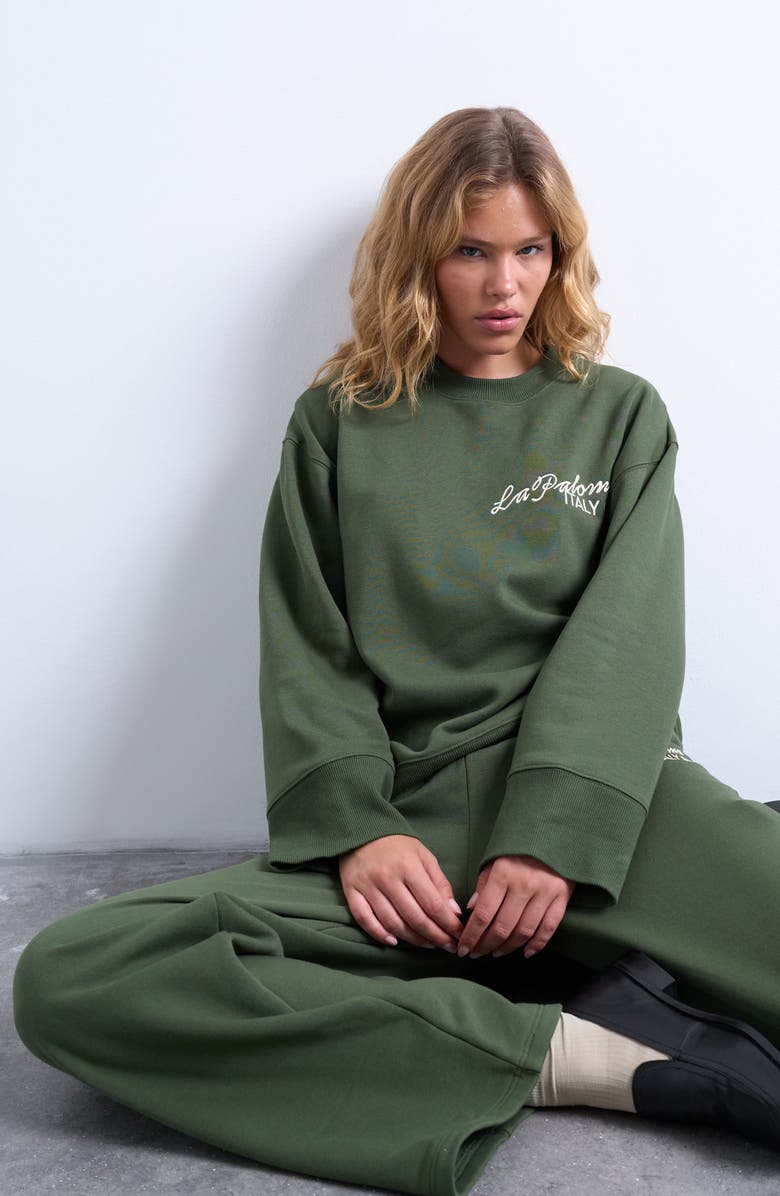 Topshop La Paloma Sweatshirt, Alternate, color, Medium Green