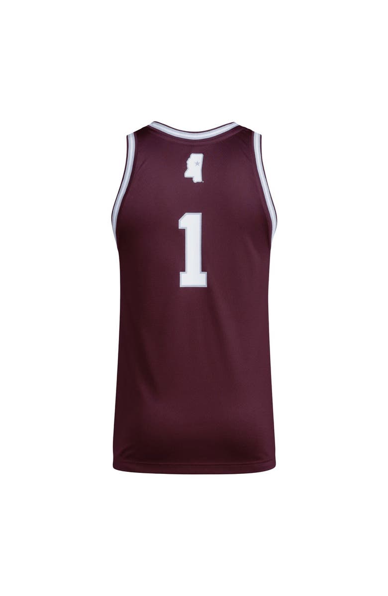 adidas Men's adidas #1 Maroon Mississippi State Bulldogs Swingman Jersey, Alternate, color, Maroon
