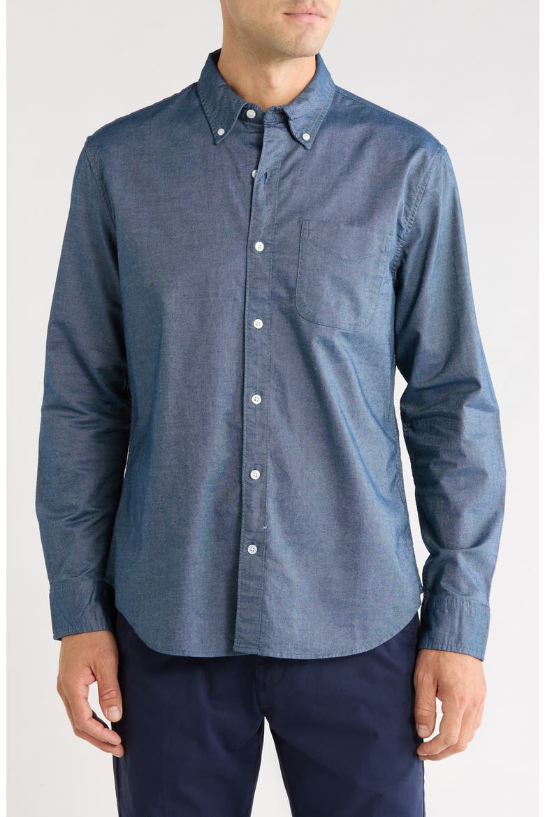 Slim Fit Oxford Stretch Cotton Button-Down Shirt, Main, color, SOLID OXFORD C94