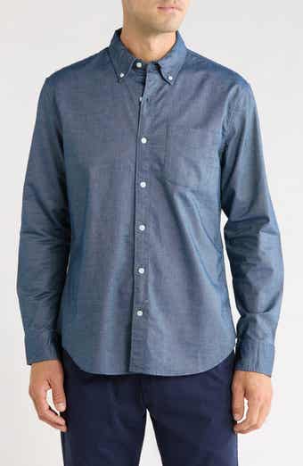 Slim Fit Oxford Stretch Cotton Button-Down Shirt