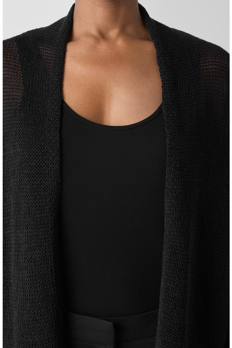 Organic Linen & Organic Cotton Cardigan, Alternate, color, BLACK