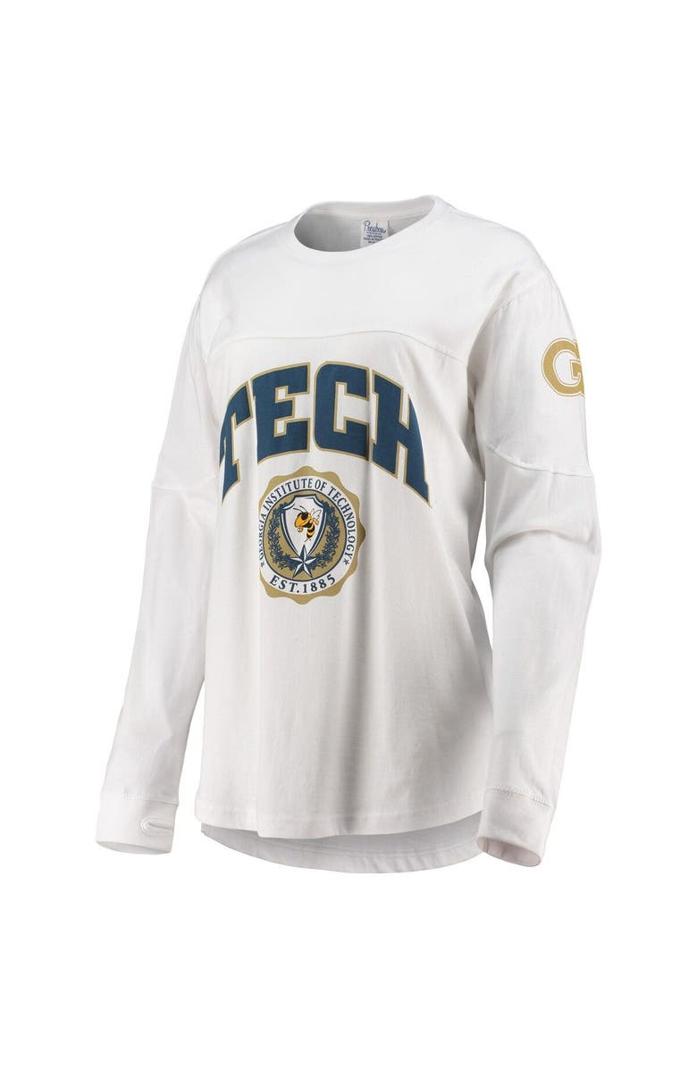 PRESSBOX Women's Pressbox White Georgia Tech Yellow Jackets Edith Long Sleeve T-Shirt, Alternate, color, 