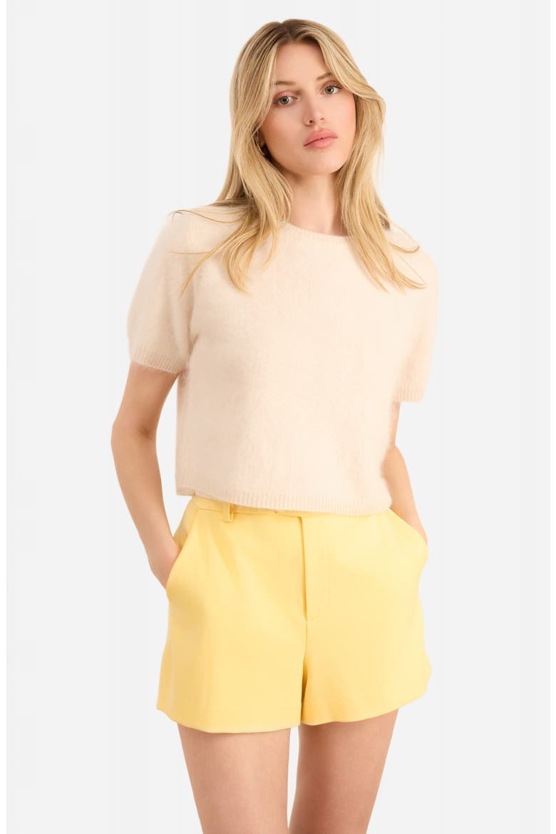 Eugeny Short Sleeve Cashmere Sweater, Alternate, color, MACADAMIA