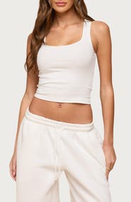 EDIKTED Linda Rib Scoop Neck Tank