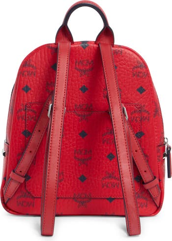 Mcm Women s Aren Visetos Backpack Red Backpacks