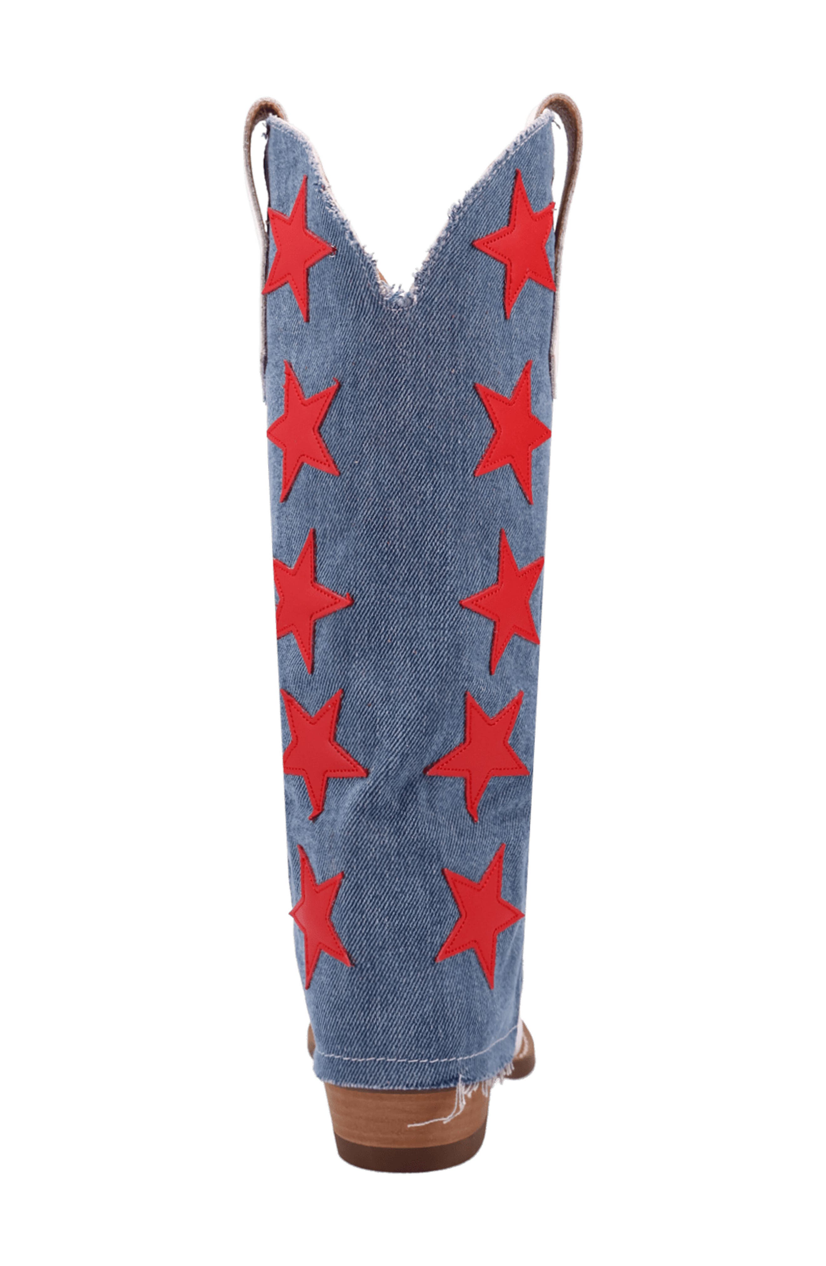 Glory Days Denim Star Appliqué Western Boot, Alternate, color, BLUE/ WHITE MULTI