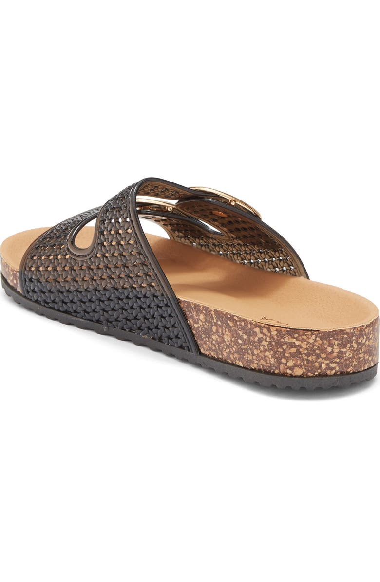 TOP MODA Seattle Clear Double Strap Slide Sandal, Alternate, color, Black Pvc